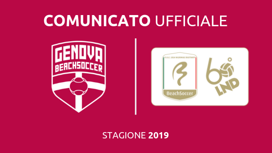La Genova Beach Soccer, formalizza l’iscrizione alla Serie A Aon 2019